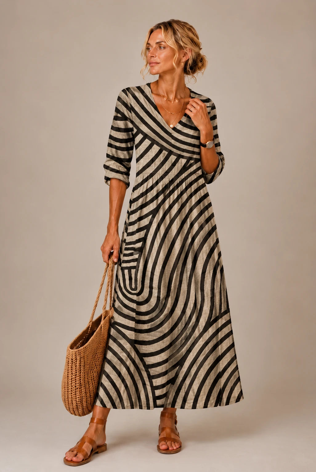 AYLA™ | Vintage Striped Dress