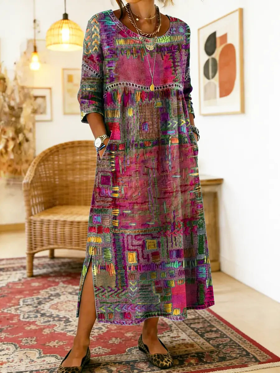 Manuela | Dress with Ethnic Patchwork