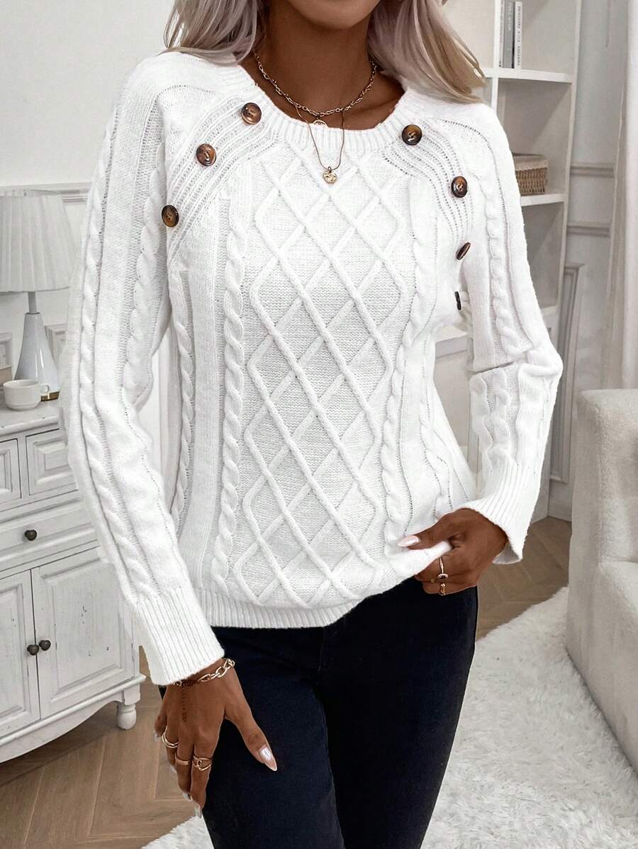 Betsy™ | Button-Detail Cable Jumper