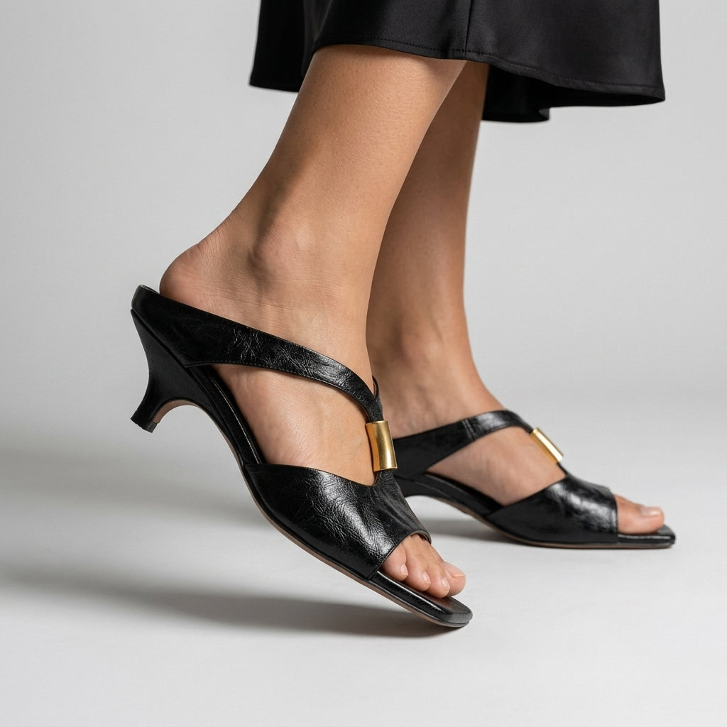 Nella Kitten Heel Mule Sandals