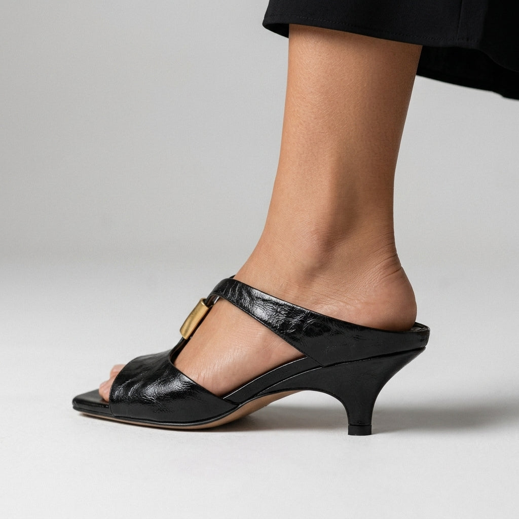 Nella Kitten Heel Mule Sandals