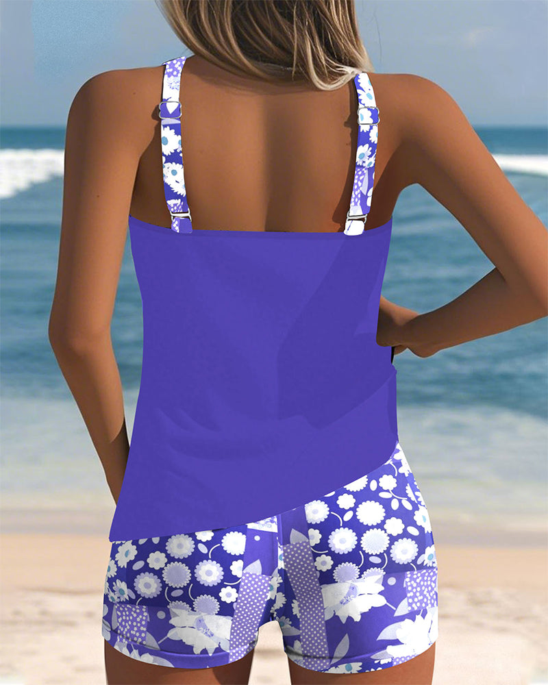 Blanca | Conjunto Tankini que Cubre Barriga y Trasero