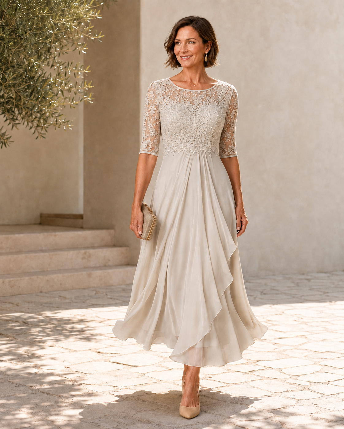 Rose | The Flattering Lace Midi Dress