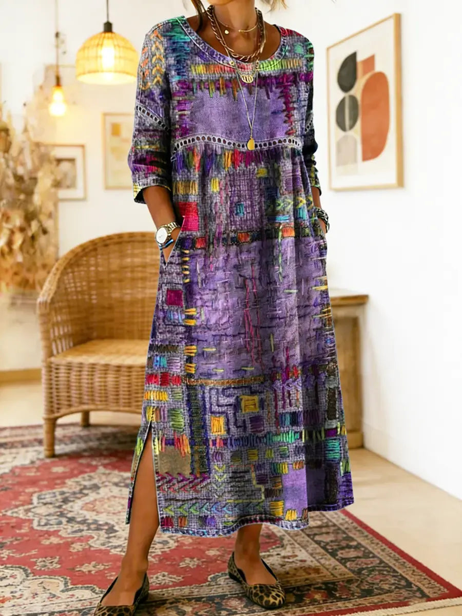 Manuela | Dress with Ethnic Patchwork