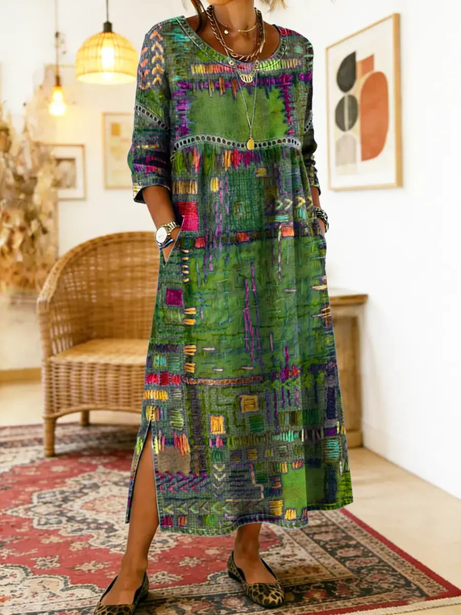 Manuela | Dress with Ethnic Patchwork