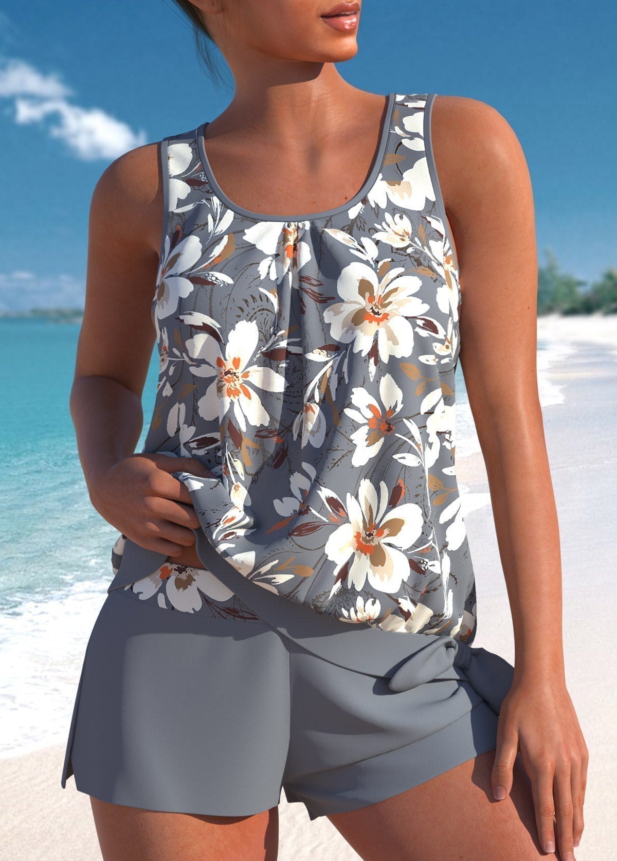 Helena | Tankini floral que favorece la figura sin marcar