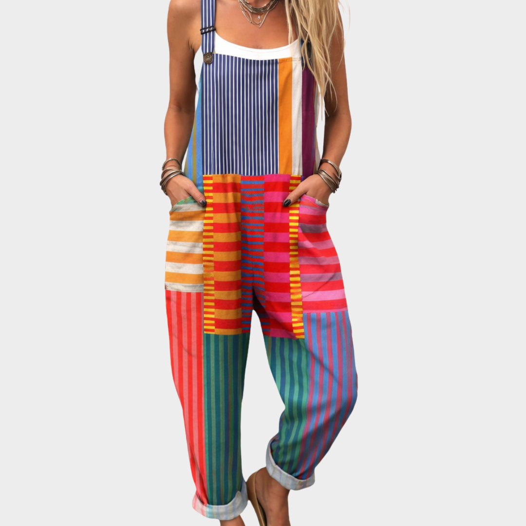 Celeste | Abstract Print Overalls
