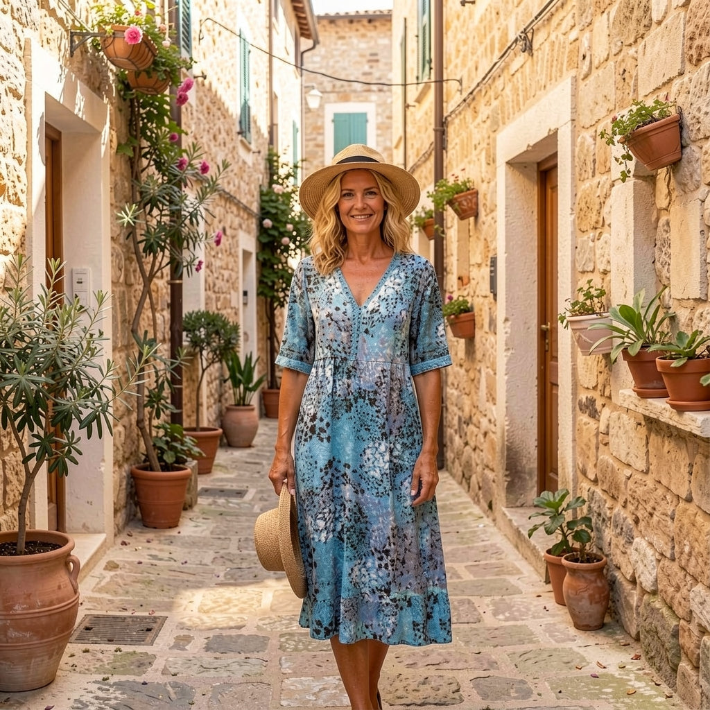 Maristella™ | Effortless Printed Midi Dress