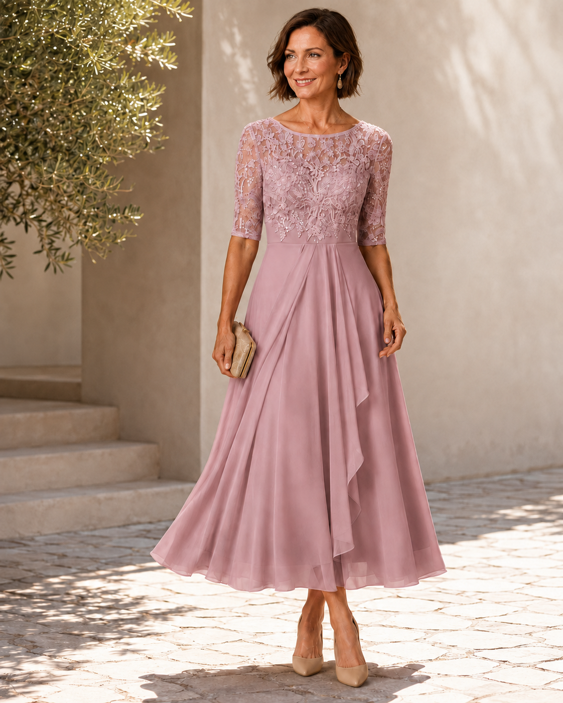 Rose | The Flattering Lace Midi Dress