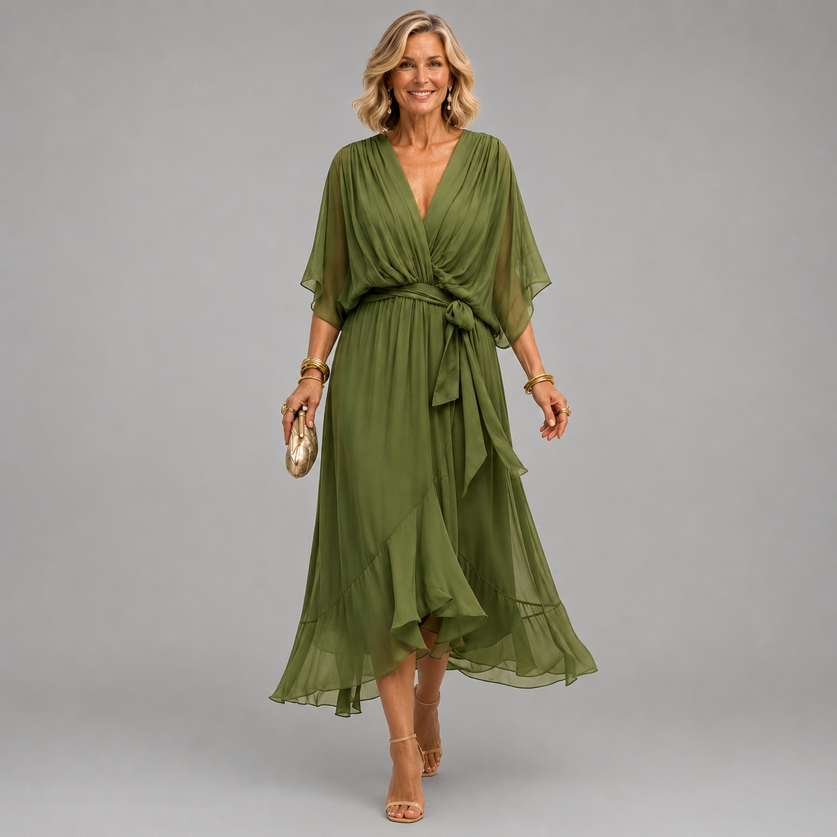 Monica™ | Elegant V-Neck Dress