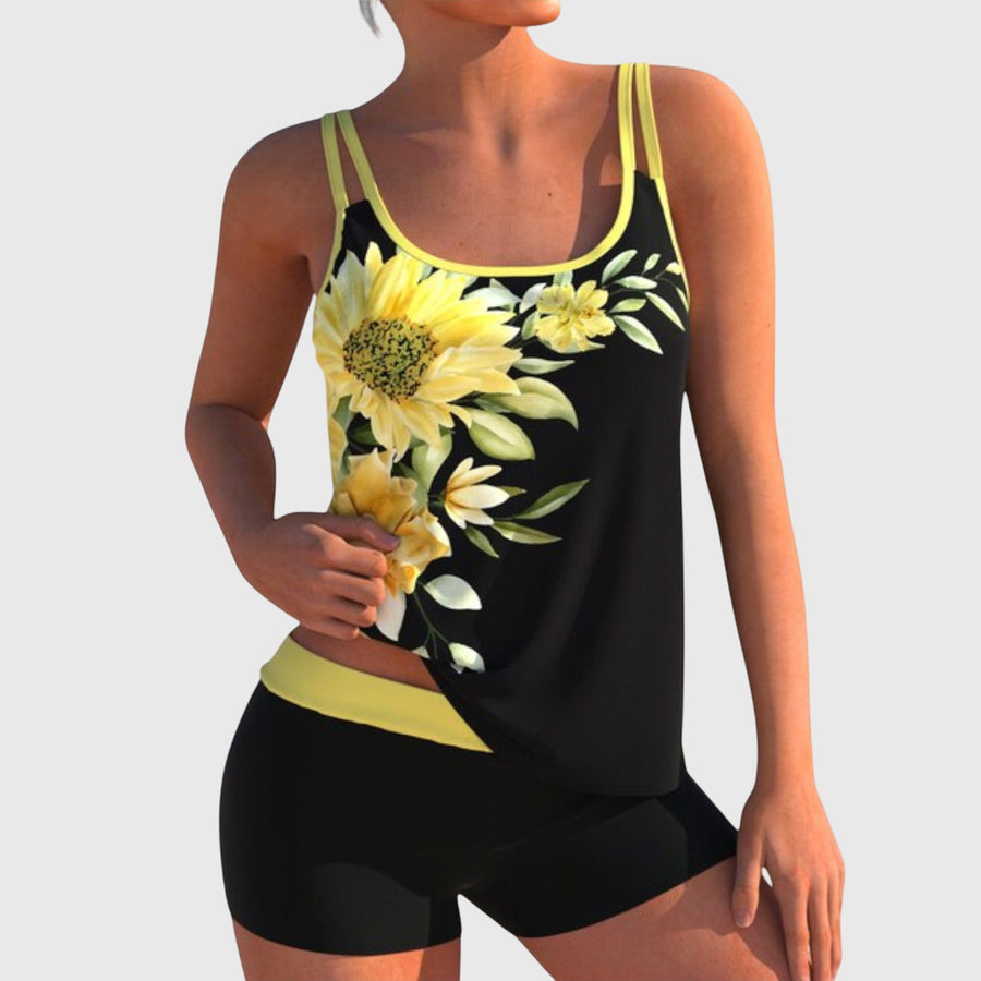 Maribel | Conjunto de baño floral que cubre el vientre