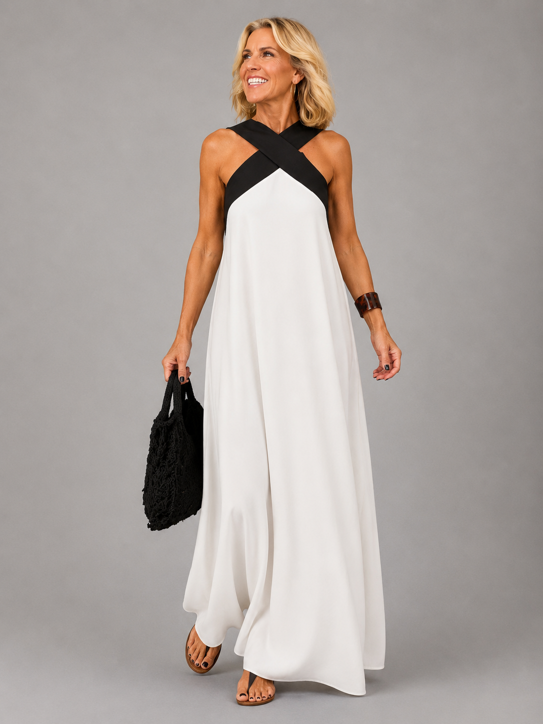 Eline | Flowing Cross Maxi Dress