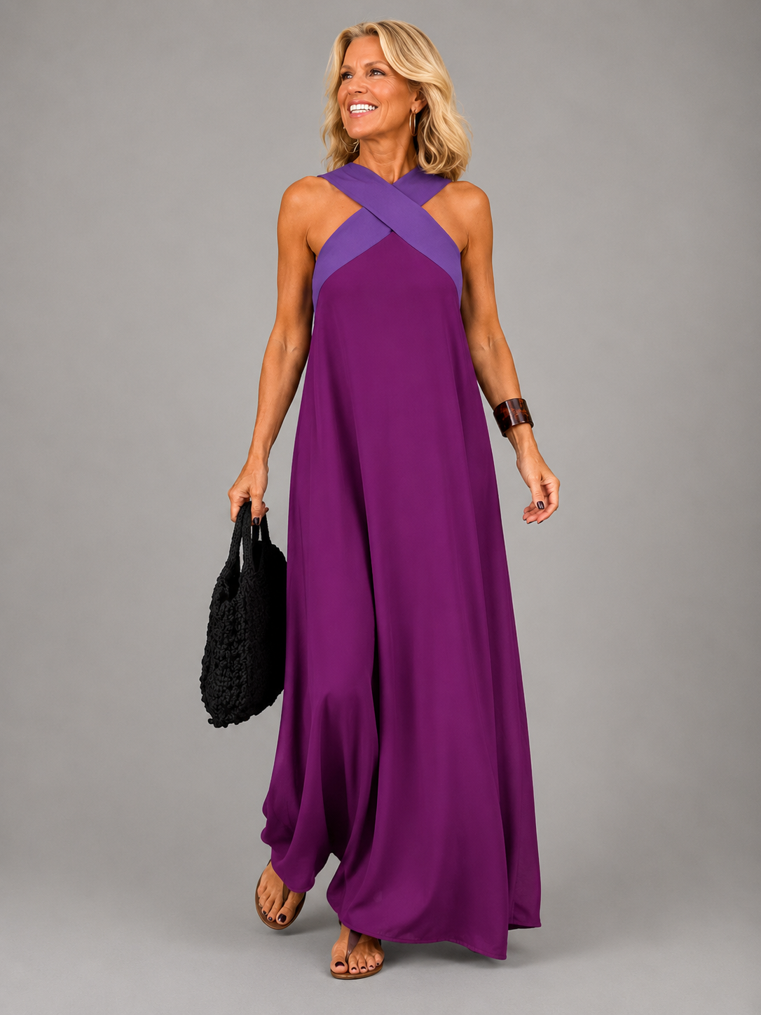 Eline | Flowing Cross Maxi Dress