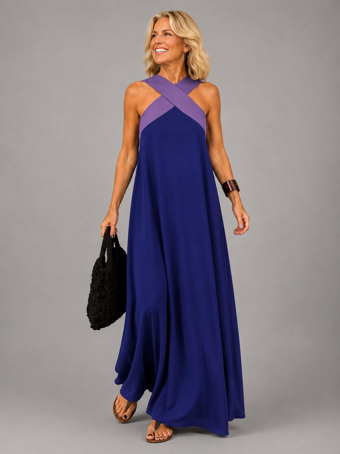 Eline | Flowing Cross Maxi Dress