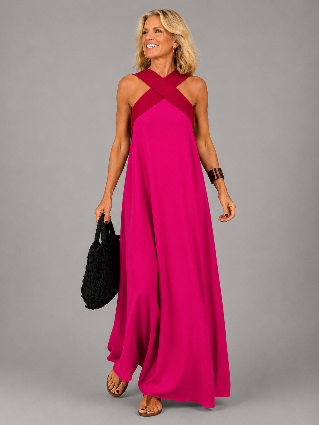 Eline | Flowing Cross Maxi Dress