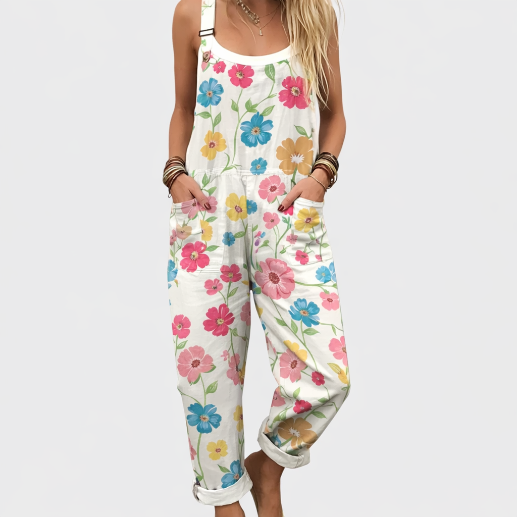 Flora | White Blossom Overalls