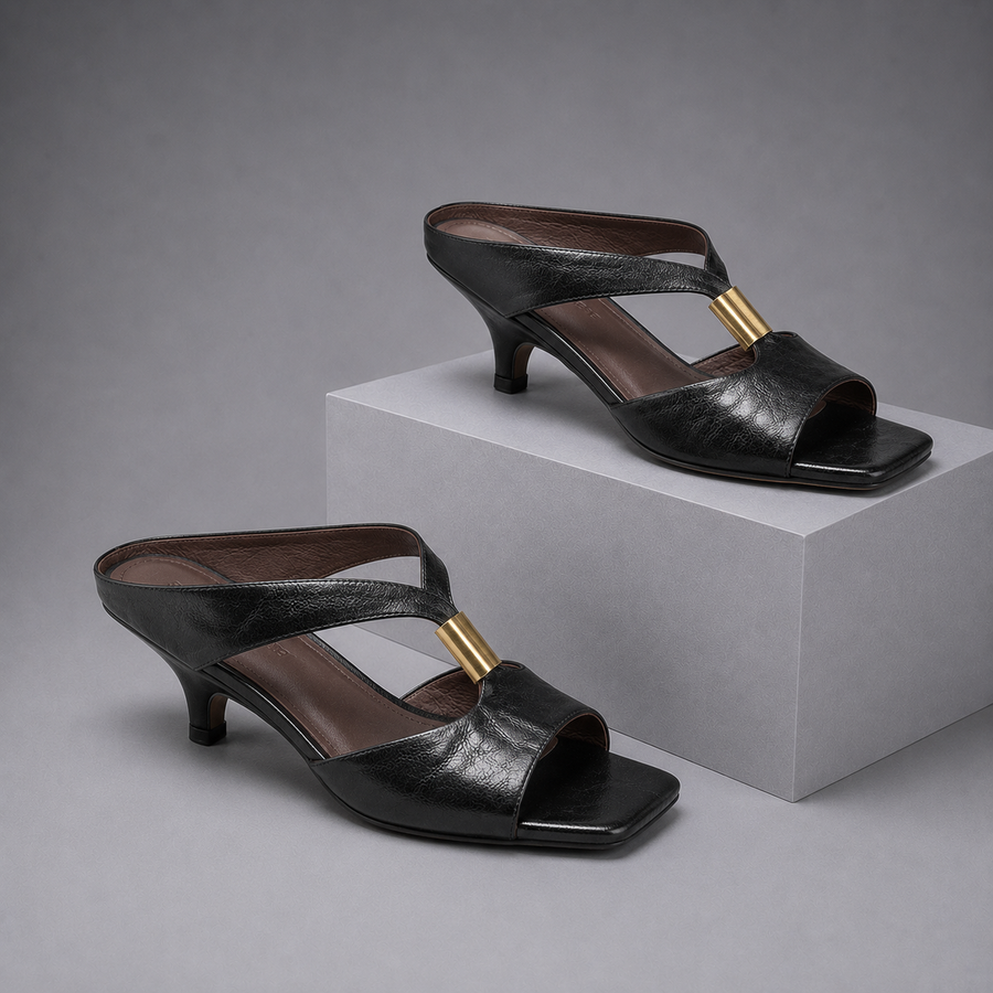 Nella Kitten Heel Mule Sandals