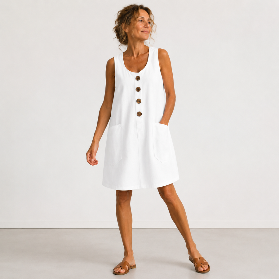 Maud - Vestido de algodón y lino