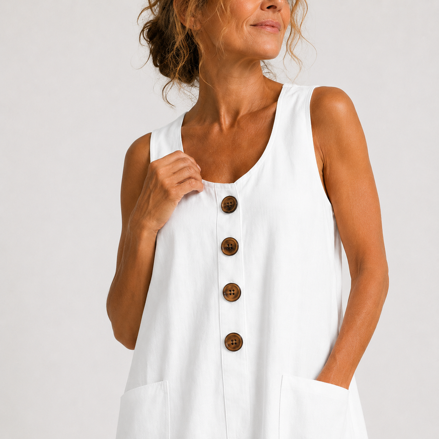 Maud - Vestido de algodón y lino