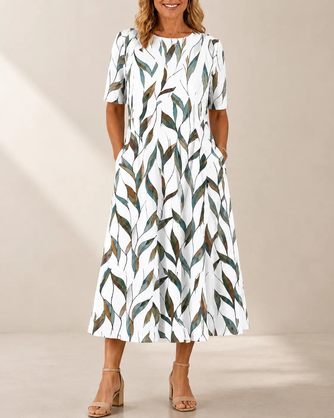 Annie™ | Flattering Floral Midi Dress