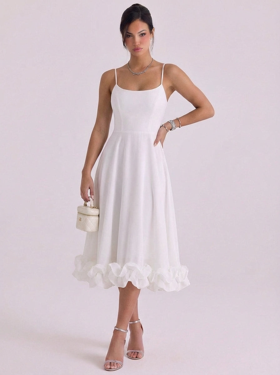 Sienna | Chiffon Rosette Hem Maxi Dress