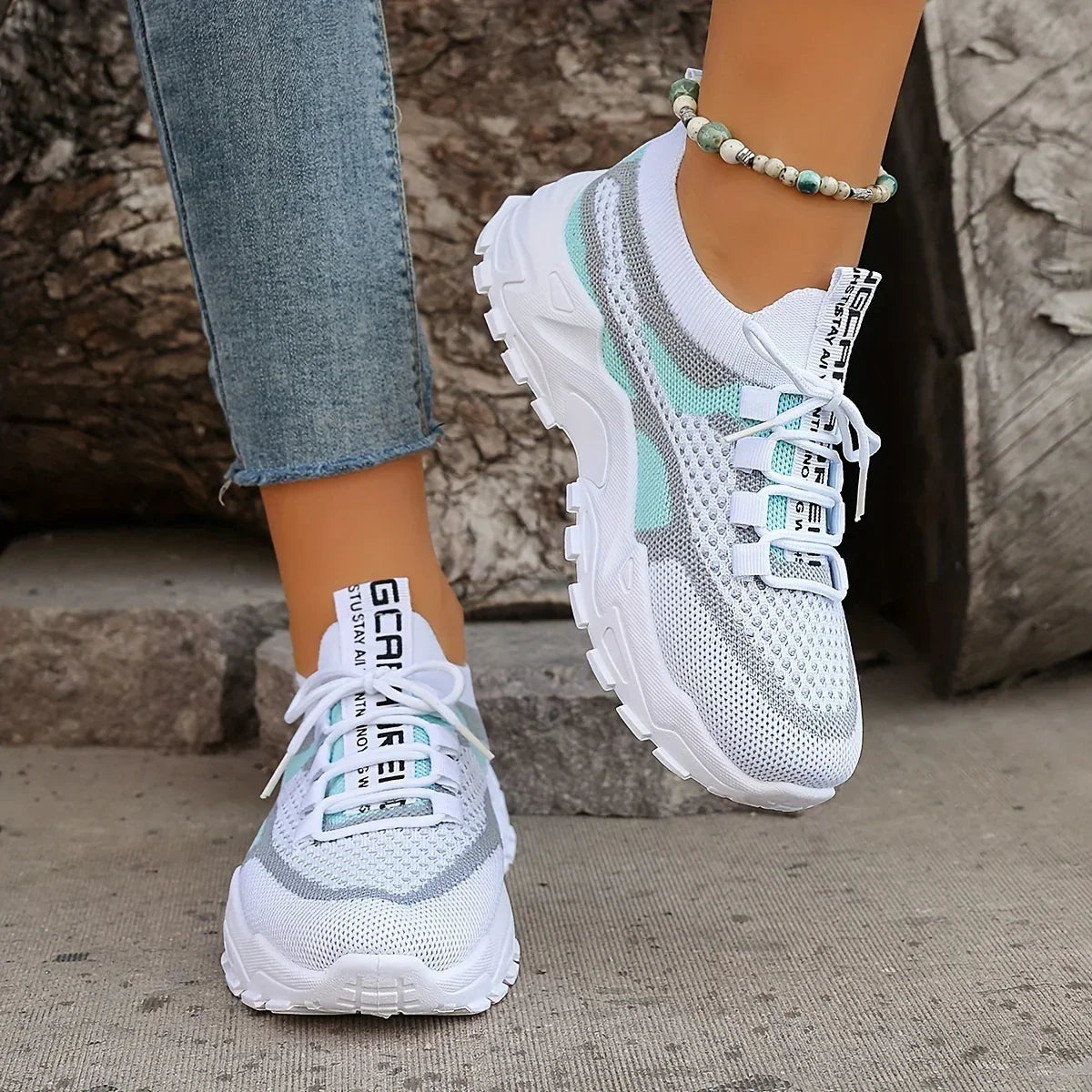 Leila | Orthopedic Breathable Lace-Up Mesh Sneakers