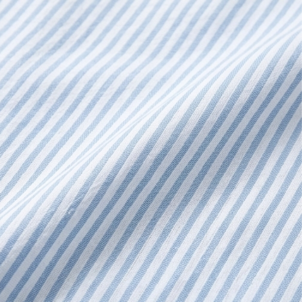 Lunavia™ - Striped Button-Placket Mini Dress with Pockets