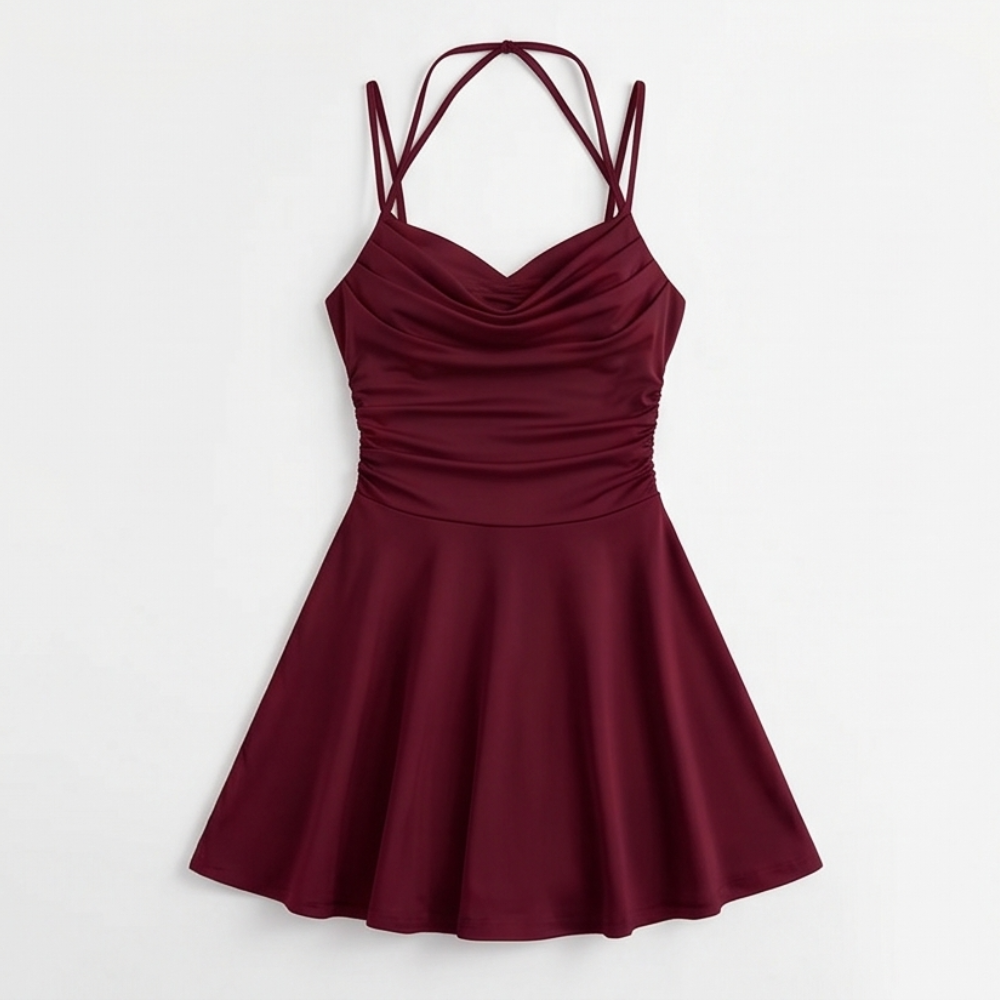 Velessa™ – Ruched A-Line Mini Dress for Events