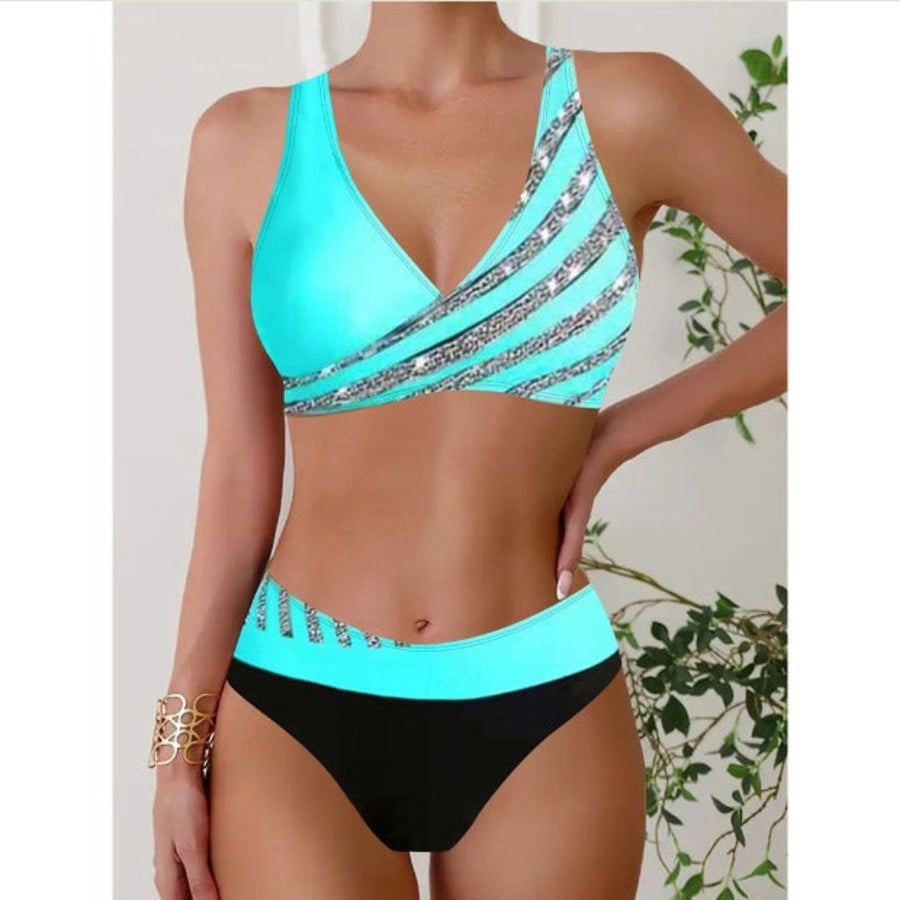Zoë | Top de bikini impreso estilo halter