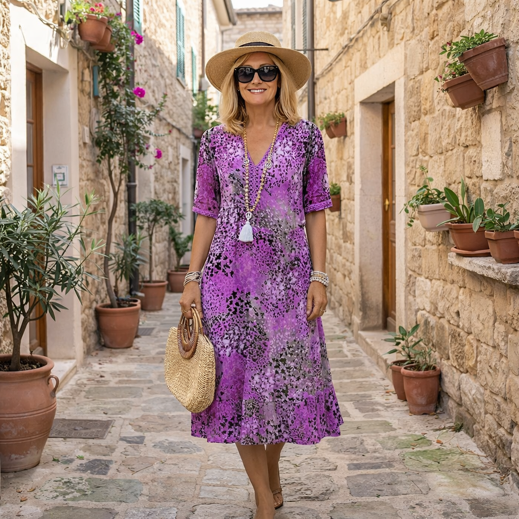 Maristella™ | Effortless Printed Midi Dress