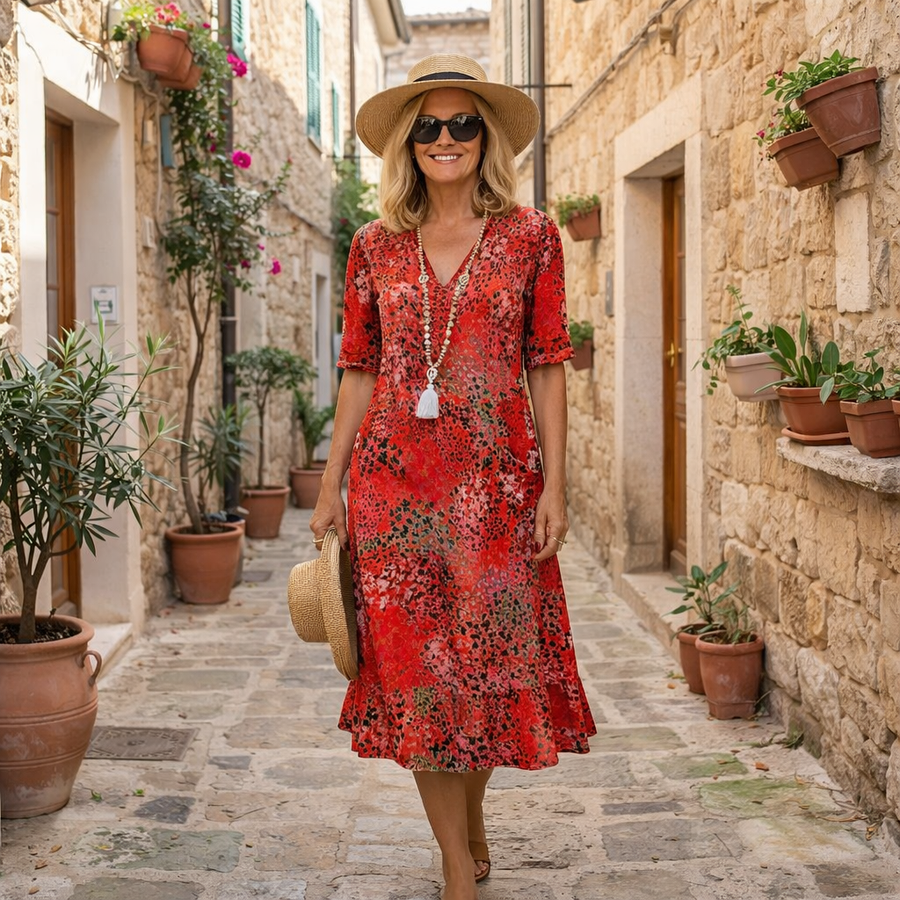 Maristella™ | Effortless Printed Midi Dress