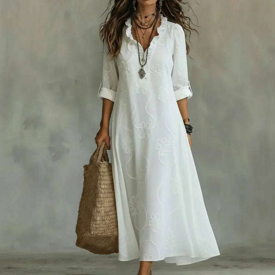 Sienna™ |  Flower-print summer dress that conceals the tummy