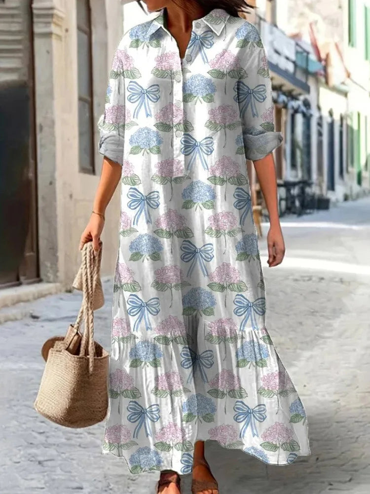 Penelope | Hydrangea Charm Maxi Dress