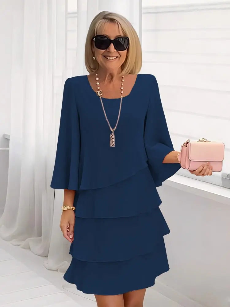 Doraine | Ruffled Chiffon Midi Dress