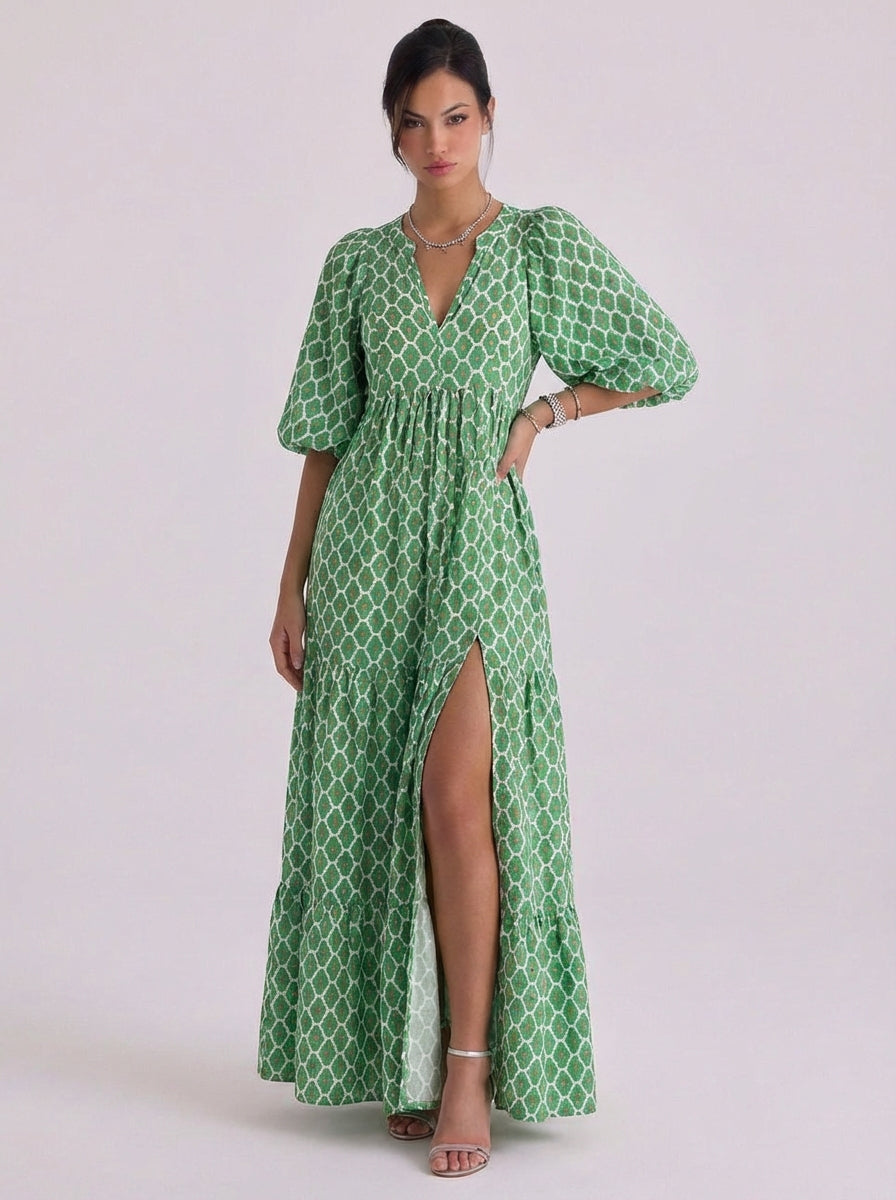 Phoebe | Satin Maxi Dress With Ruffle Hem