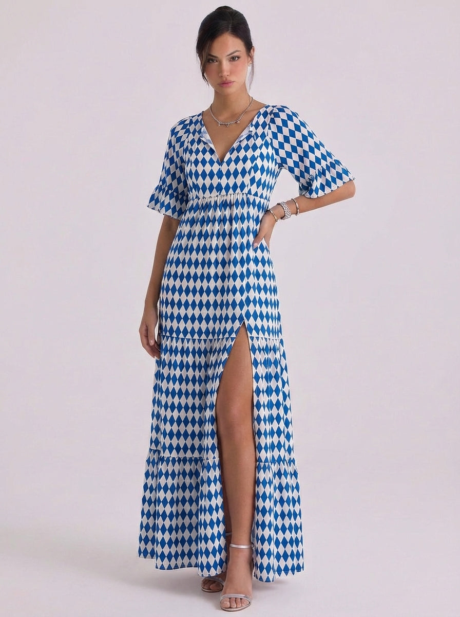 Phoebe | Satin Maxi Dress With Ruffle Hem