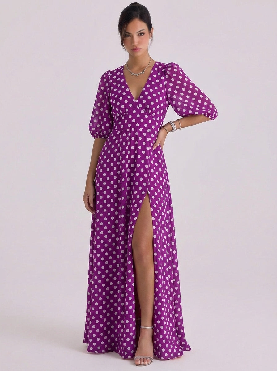 Phoebe | Satin Maxi Dress With Ruffle Hem