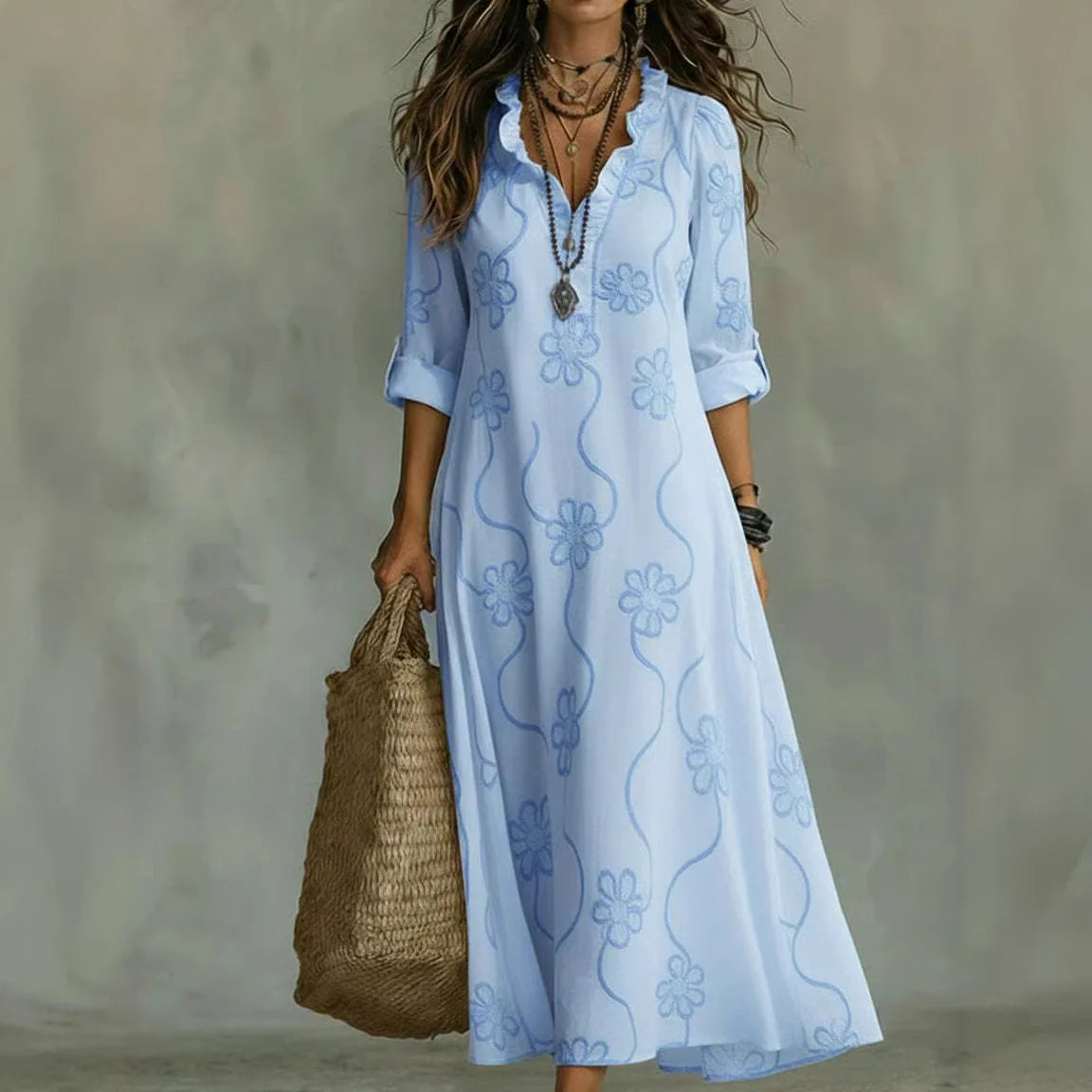 Sienna™ |  Flower-print summer dress that conceals the tummy
