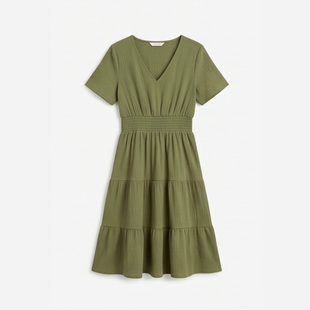 Solenna™ Smocked Waist Tiered Mini Dress