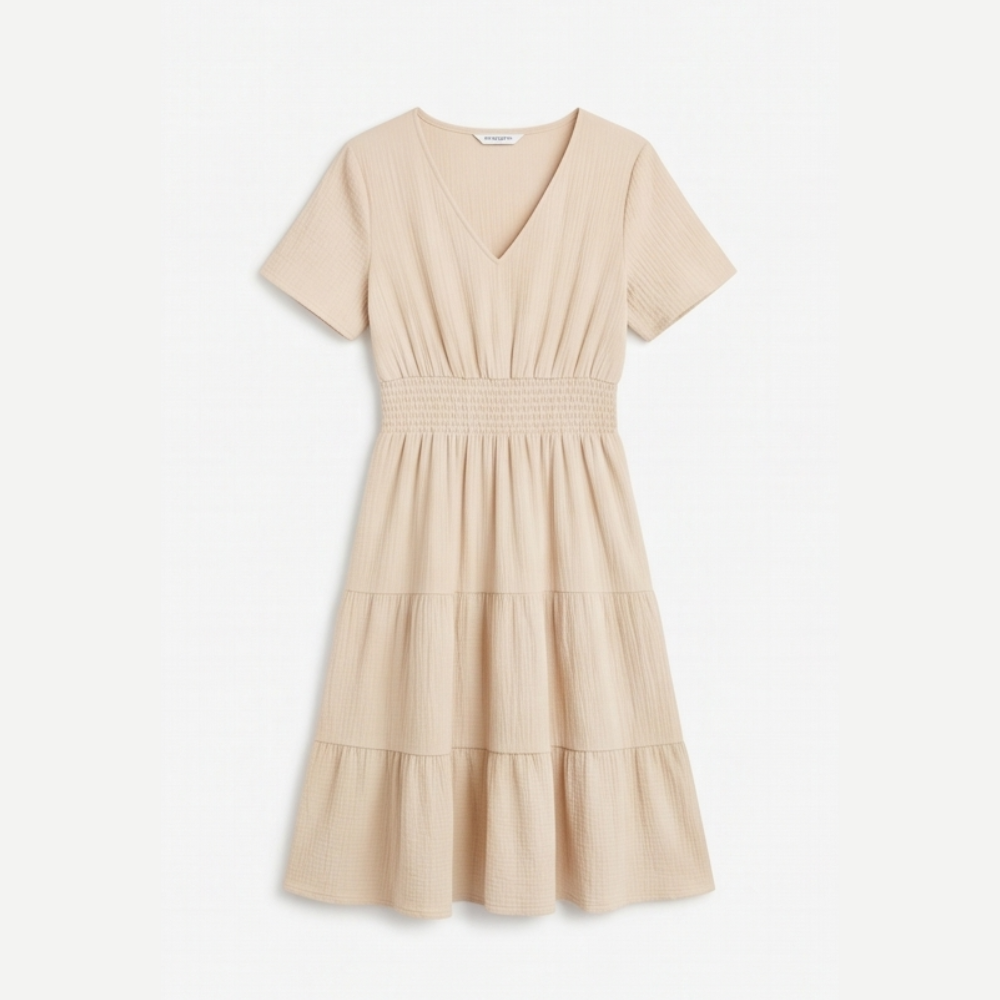 Solenna™ Smocked Waist Tiered Mini Dress