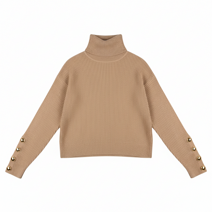 Genevieve Laurent | Elegant Turtleneck Knit Sweater For Women
