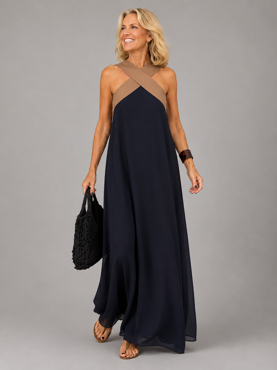 Eline | Flowing Cross Maxi Dress