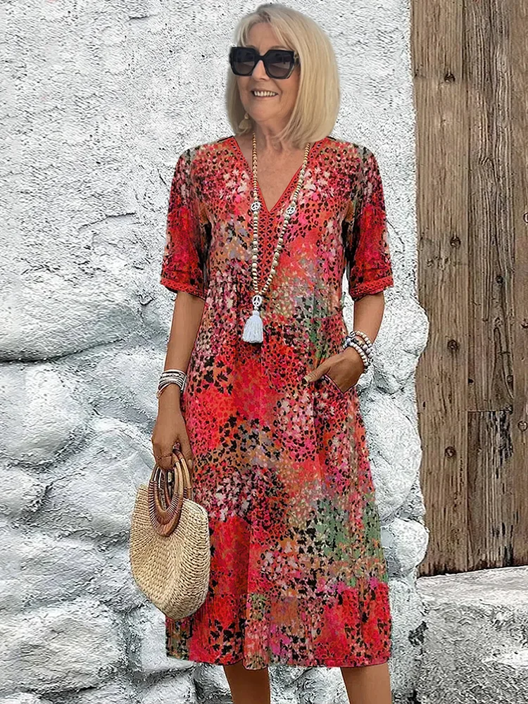 Maristella™ | Effortless Printed Midi Dress