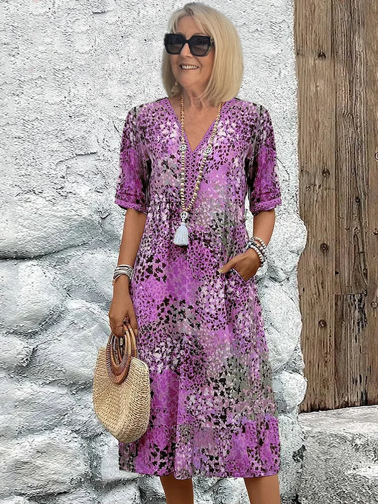Maristella™ | Effortless Printed Midi Dress