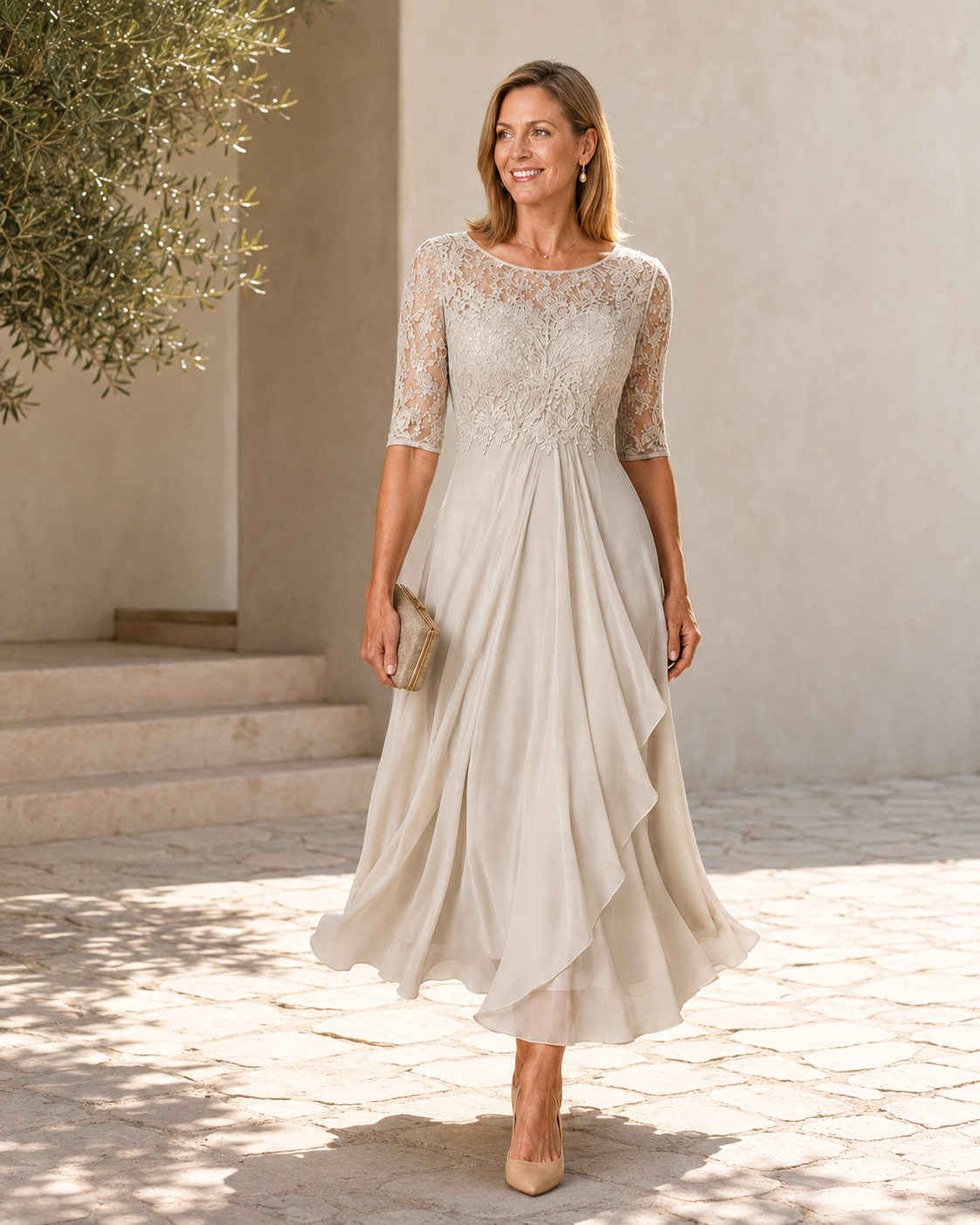 Rose | The Flattering Lace Midi Dress