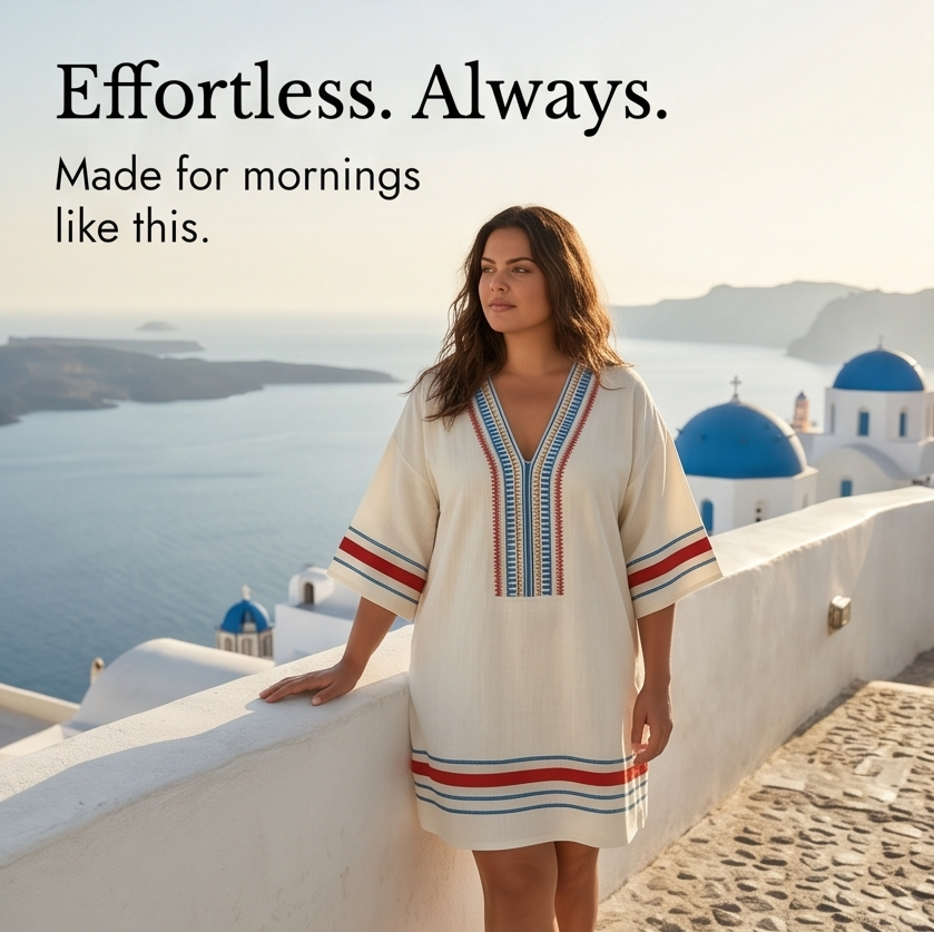 Sienna™ Embroidered Kaftan Mini Dress for Vacation