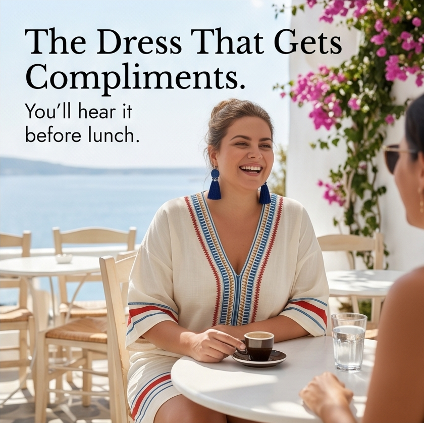 Sienna™ Embroidered Kaftan Mini Dress for Vacation