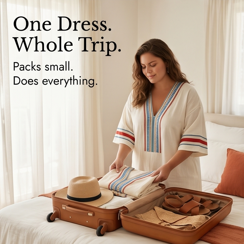Sienna™ Embroidered Kaftan Mini Dress for Vacation