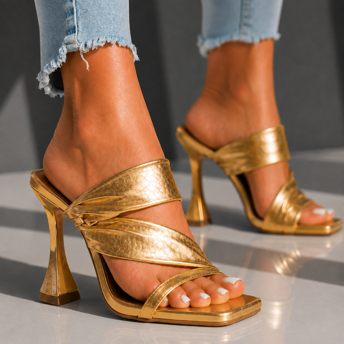 Serena | Twisted Strap Heels