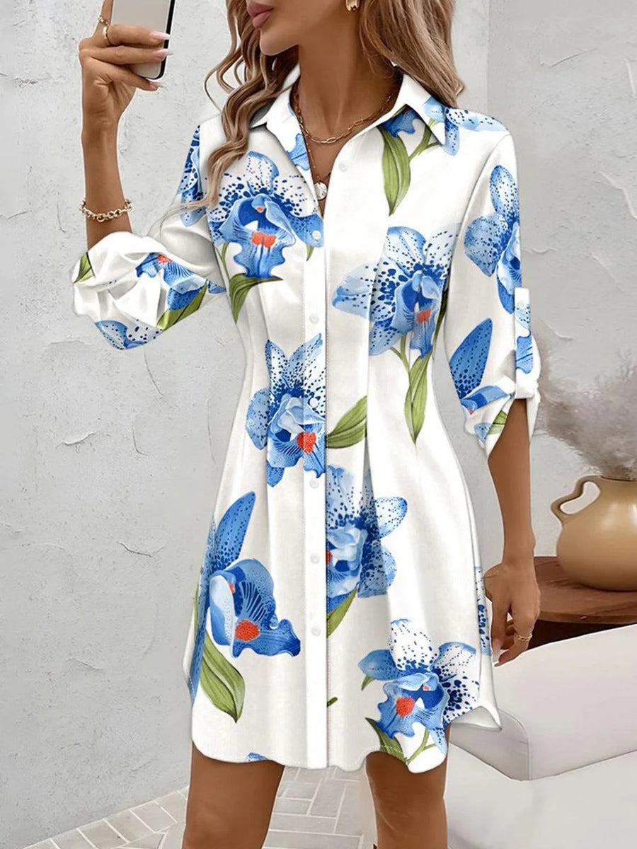 Petal | Fresh Floral Long Sleeve Mini Dress